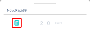 At the bottom of the Beetis app metrics input screen, the calculator icon is highlighted